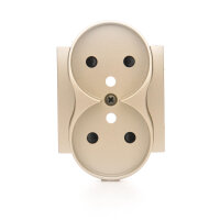 Krytka zásuvky 2P+T dvojité - pro rámečky NATURE zlatá matná, metalizovaná