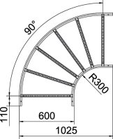 OBO LB 90 660 R3 FT Oblouk 90° pro kabelový žebřík 60x600 Ocel žár.zinek