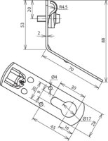 Podpěra vedení pro střechy z vlnitého materiálu Profil 5/8, pro d6-10mm, FeZn