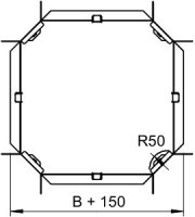 OBO RK 130 FS Křížení vodorovný s úhlovými spojkami 110x300 Ocel