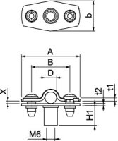 OBO ASG 732 7 A2 Distanční příchytka s připojovacím závitem M6 6-7mm Nerez