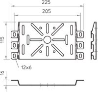 OBO MP 225 UNI FS Modulární nosič univerzální velký 225x115 Ocel
