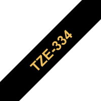 Páska BROTHER TZe-334, černá/zlatá (12 mm, laminované)