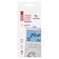 Termostat do zásuvky s funkcí digitálního časovače 2v1 EMOS P5660FR