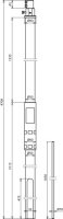 Dehn 105338 Podpůrná trubka D 50mm L4700mm GFK/nerez s jímačem D 10mm L1000mm