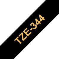 Páska BROTHER TZe-344, černá/zlatá (18mm, laminované)