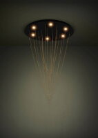 Závěsné svítidlo TREPUCO LED -černá/MESSING 6X5,4W EGLO 390354