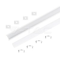Aluminum Profil 2000 x 17.4 x 12.1mm Milky, VT-8116 V-TAC SKU3358