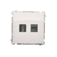 Zásuvka HDMI + počítačová zásuvka RJ45 kat.6, bílá KONTAKT SIMON BMGHRJ45.01/11