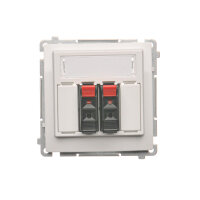 2-násobná zásuvka reproduktoru s popisovým polem 2,5 mm2, bílá