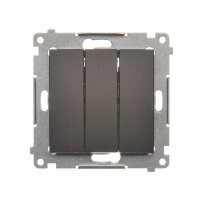 Trojitý spínač řazení 3x 1 10AX, 250V~ hnědá matná metalizované DW31.01/46