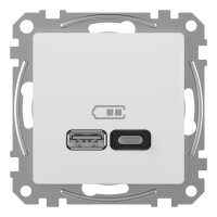 Sedna D/E Dvojitá USB A+C rychlonabíječka 3A 45W, Bílá SCHNEIDER SDD111404