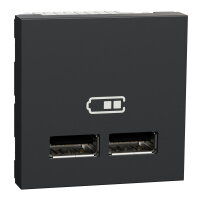 NOVÁ UNICA Dvojitý nabíjecí USB A+A konektor 2.1A, 2M, Antracit