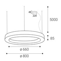 Závěsné svítidlo SATURN SLIM II 80 P/N-Z, W DALI/PUSH 80W (50+30) 27K/3K/4K bílá