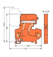 2vodičová rozpojovací svorka, na DIN 35x15/35x7,5 4mm2, oranžová WAGO 281-672