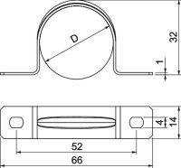 OBO 605 32 G Upevňovací příchytka oboustranná 32mm Ocel galv. zinek