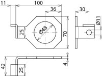 Připojovací třmen IF 1 úhlový Průměr otvoru d1 48 mm DEHN 923348