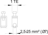 OBO 1801 RK25 Řadová příchytka pro příp. potenc. vyrovnání 25mm2 Ocel