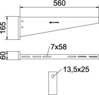 Nástěnný výložník OBO AW 55 56 FT B560mm Ocel žár.zinek
