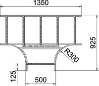 OBO LT 1150 R3 FT Díl T pro kabelový žebřík 110x500 Ocel žár.zinek