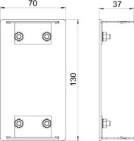 OBO GA-E70130RW Koncový díl pro kanál Rapid 80 70x130mm čistě bílá Hliník Alu