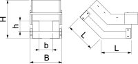 OBO PLCS VR090810 Svislý oblouk stoupající pro PYROLINE Con 100x80 šedá