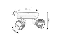 ABERAMA E14 2x 10W IP20 černá RABALUX 73002