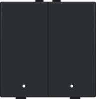 NHC 2násobný ovladač s LED + snímač teploty PIANO BLACK COATED NIKO 200-52202