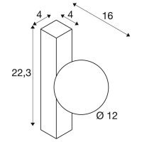 SUN, nástěnné svítidlo, čtvercové, 1x max. 40W, LED žárovka, G9, PHASE, černé