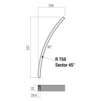 XNET SURFACE CURVED PROFILE 45dgr OPENIN