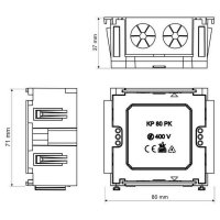 KP 80 PK HB, přístrojová krabice pro parapetní kanály, bílá KOPOS KP 80 PK_HB