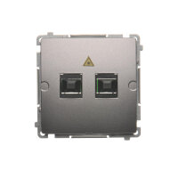 Světlovodná/optická zásuvka dvojitá SC/APC Inox KONTAKT SIMON BMGS2.01/21