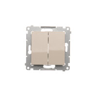 Přepínač dvojitý křížový, řazení 7, 10AX, 250V~, krémová DW7/2.01/X/41