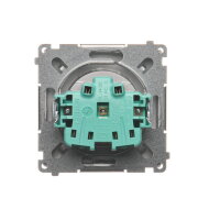 Zásuvka jednonásobná s uzemněním 16 A, 250 V šroubové svorky stříbrná matná