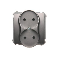 dvojitá zásuvka bez uzemnění ocelová KONTAKT SIMON BMG2M.01/21