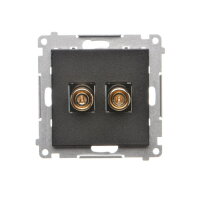 Zásuvka reproduktorová 1 násobná (přístroj s krytem) černá matná   TGL.01/149