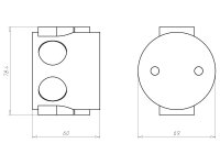 Krabice protihluková spojovací hloubka 60 mm, pod omítku KAISER 1569-01