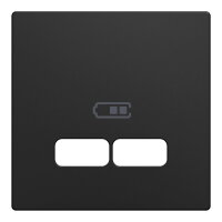 Centrální deska, Merten System M, pro USB nabíječky, černá matná MEG4367-0403