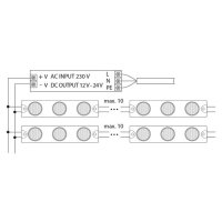 LED modul 3x SMD1919, 6W, 12V, 500mA, úhel 10°x40°, IP65 MCLED ML-211.013.51.0