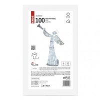 LED vánoční anděl ratanový, 130 cm, vnitřní, studená bílá, časovač