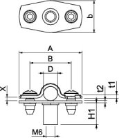 OBO ASG 732 8 A2 Distanční příchytka s připojovacím závitem M6 7-8mm Nerez