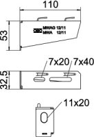 Nástěnný výložník OBO MWAG 12 11 FS pro mřížový žlab B110mm Ocel