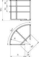 OBO 6002374 Oblouk 90° mřížových žlabů GRB 90 120 G