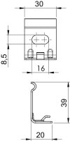OBO WH GRM35 FT Nástěnné upevnění pro mřížový žlab 35x50 Ocel žárově zinkováno