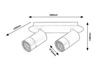 Zircon GU10 2X 5W IP20 matná černá RABALUX 5070