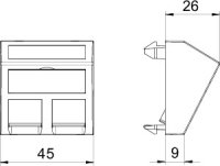 OBO DTS-2A RW1 Nosiče datové techniky, 45x45mm, čistě bílá Polykarbonát, PC