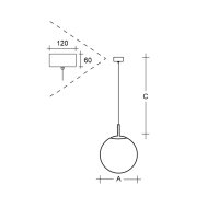Závěsné svítidlo Polaris ZKS 200mm 5,8W černá LUCIS ZKS.L1.200.61M DALI2