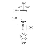Zemní svítidlo SUELO-RJ 7 1L 5,9W C/ALIM S/HC INOX LINEA LIGHT 76225M20
