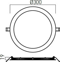 XFLAT REC. RND. PANEL 30W 220-240V AC 40