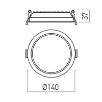 XEVO ROUND CCT 200-240V AC 13W fi.140 90